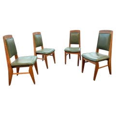 Guillerme et Chambron, Four Oak Chairs, Edition Votre Maison, circa 1970