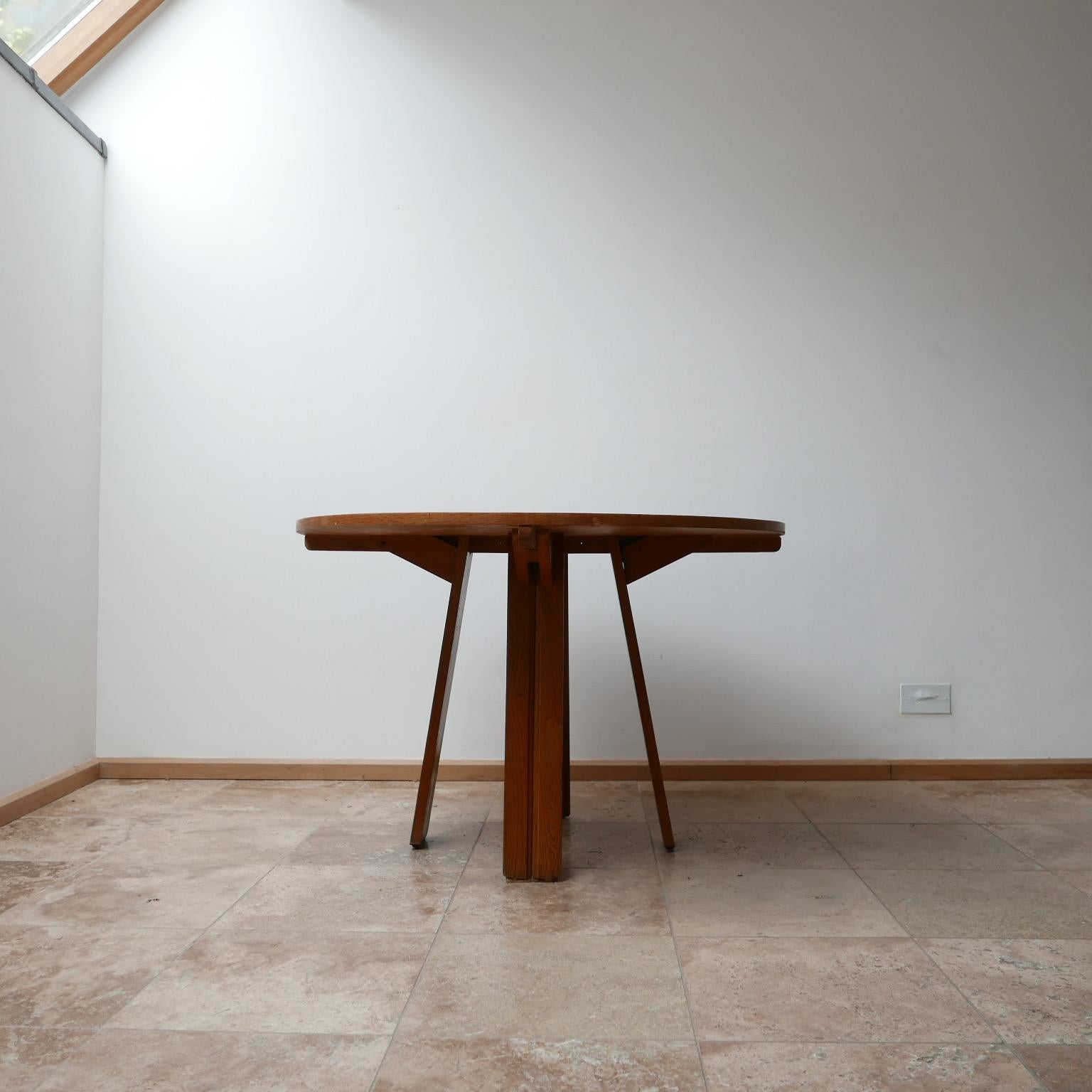 Oak Guillerme et Chambron French Midcentury Dining Table