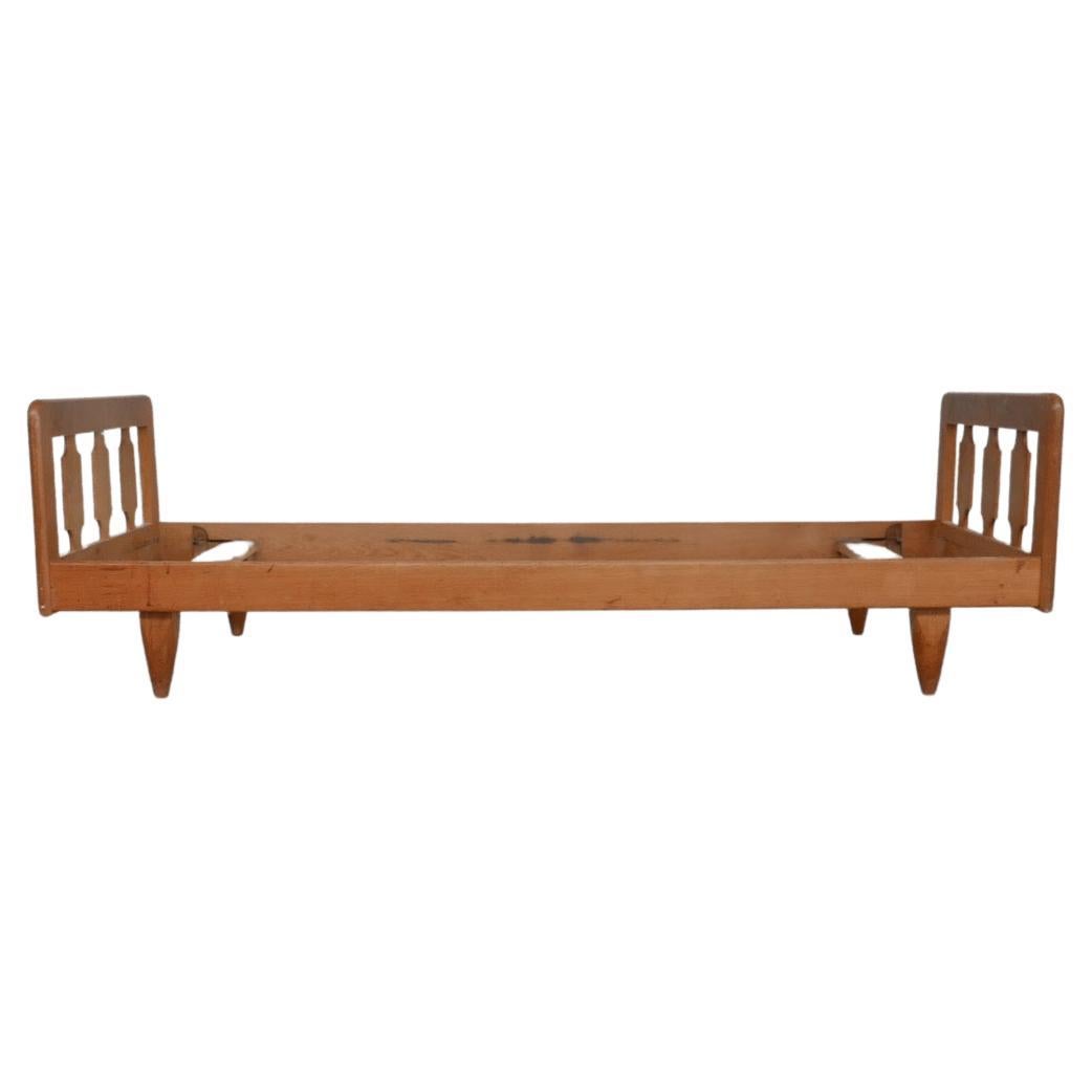 Guillerme et Chambron French Mid-Century Oak Day Bed