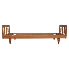 Retro Guillerme et Chambron French Mid-Century Oak Day Bed