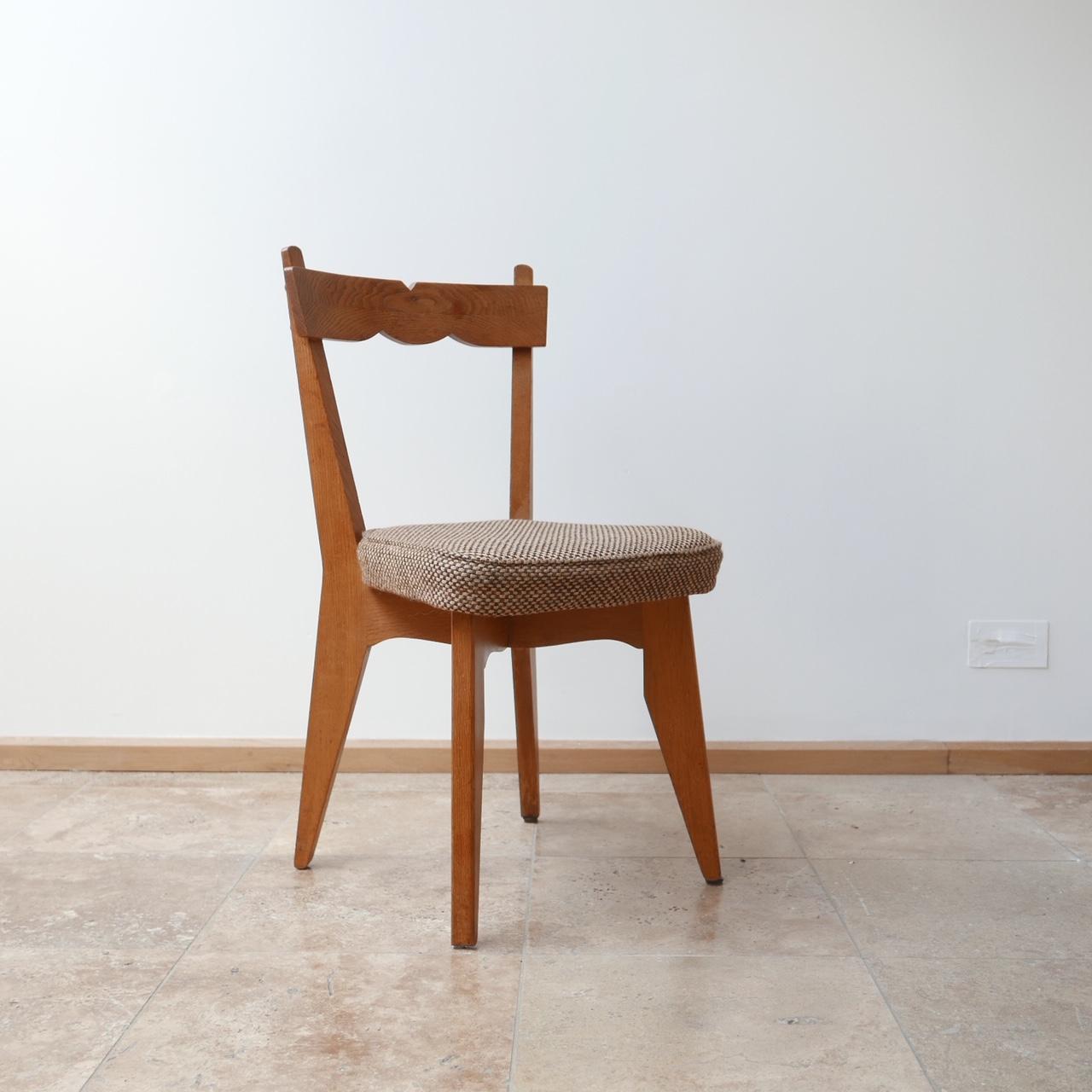 Guillerme et Chambron French Midcentury Oak Dining Chairs '6' 5