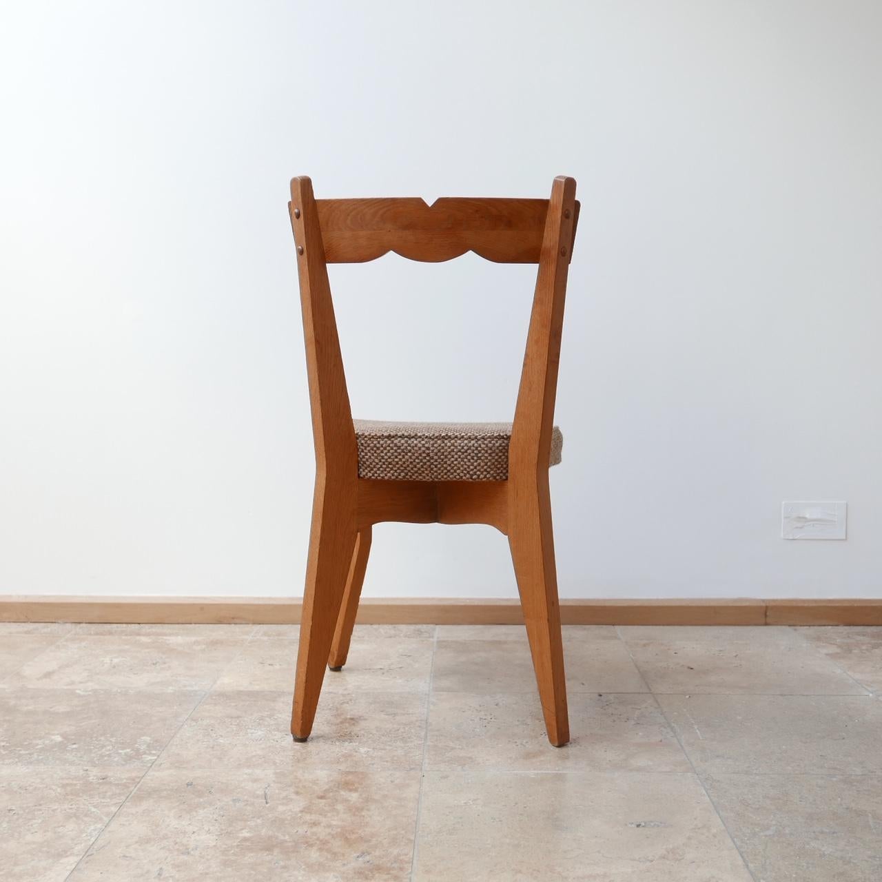 Guillerme et Chambron French Midcentury Oak Dining Chairs '6' 6