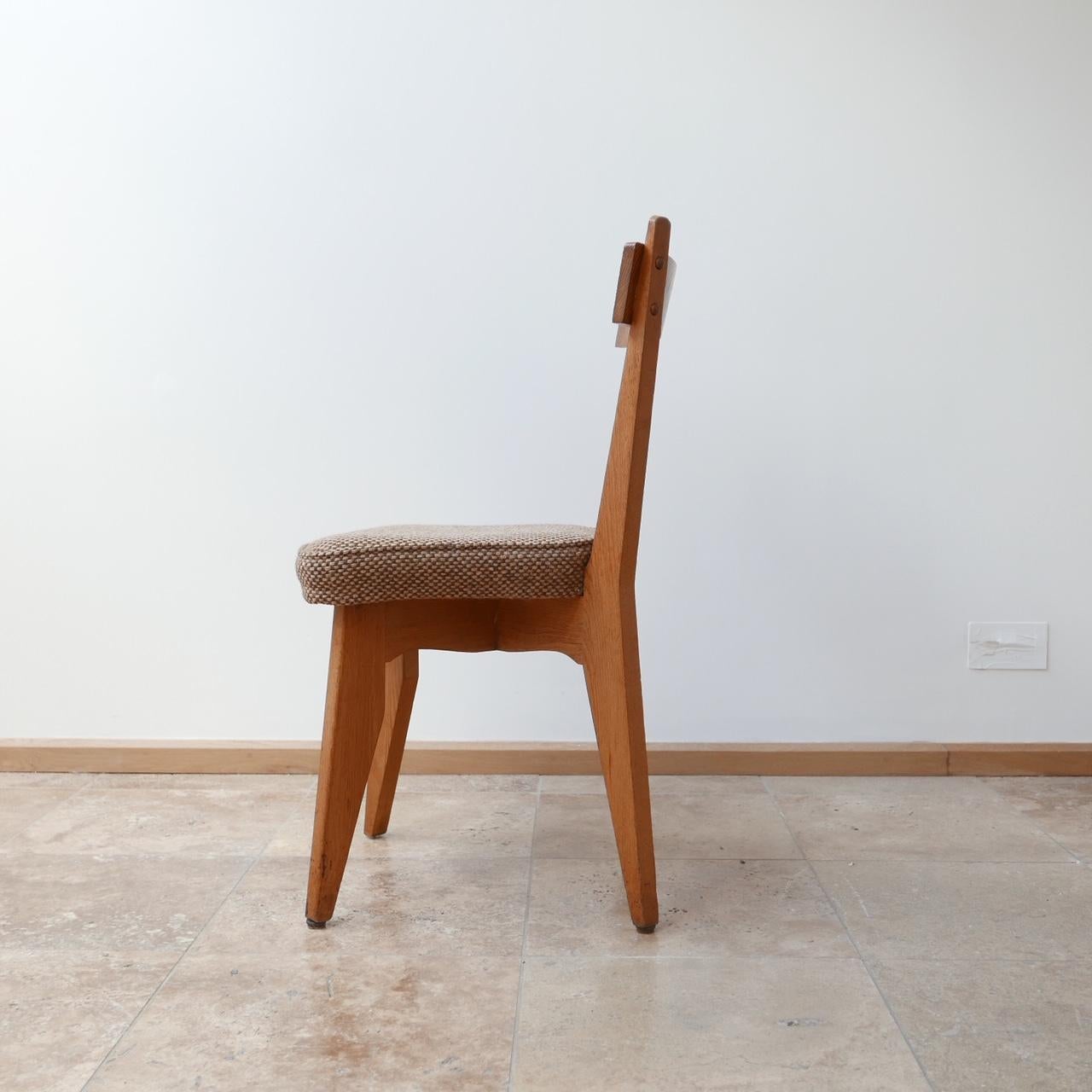 Guillerme et Chambron French Midcentury Oak Dining Chairs '6' 7