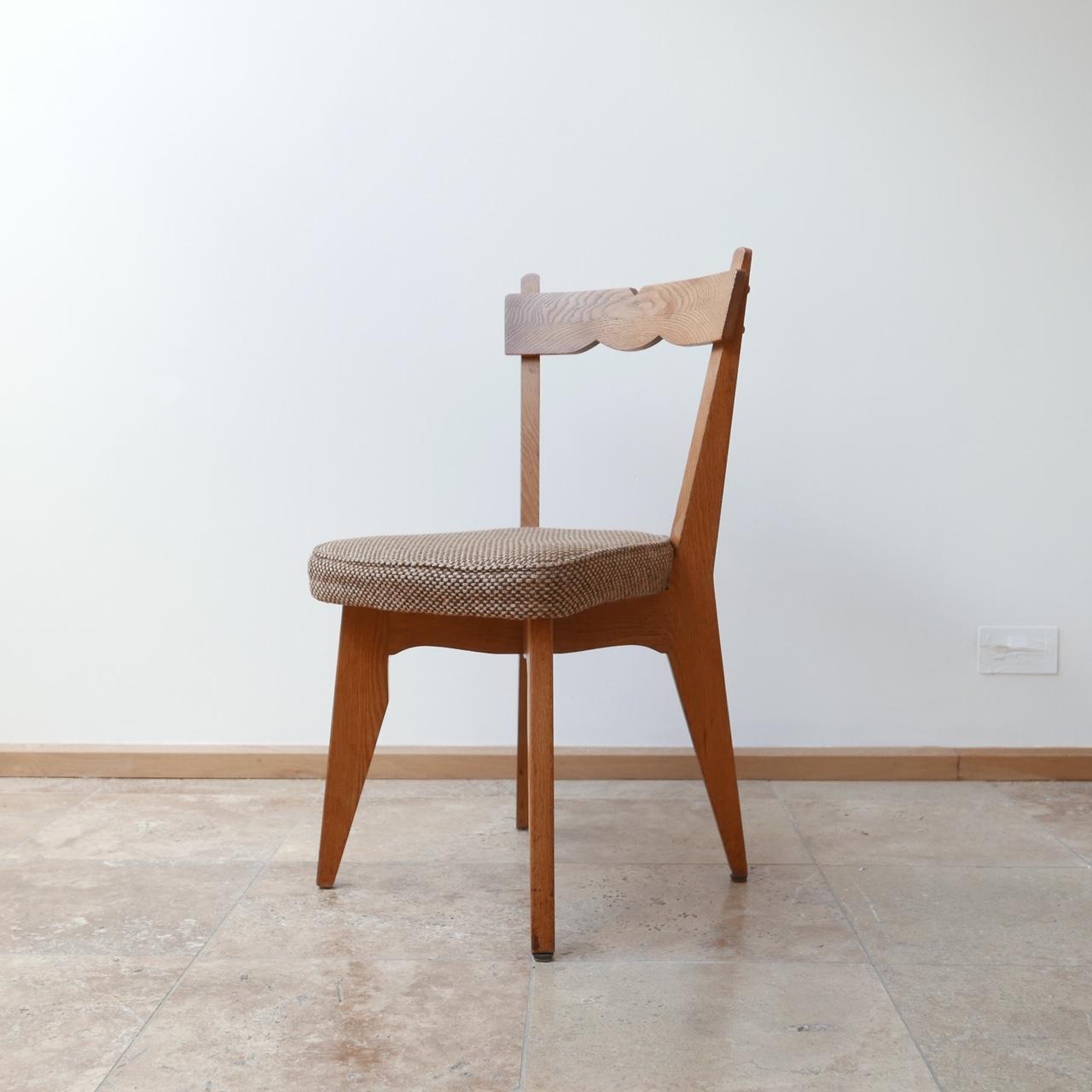 Guillerme et Chambron French Midcentury Oak Dining Chairs '6' 8
