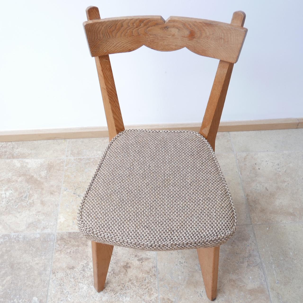 Guillerme et Chambron French Midcentury Oak Dining Chairs '6' 1