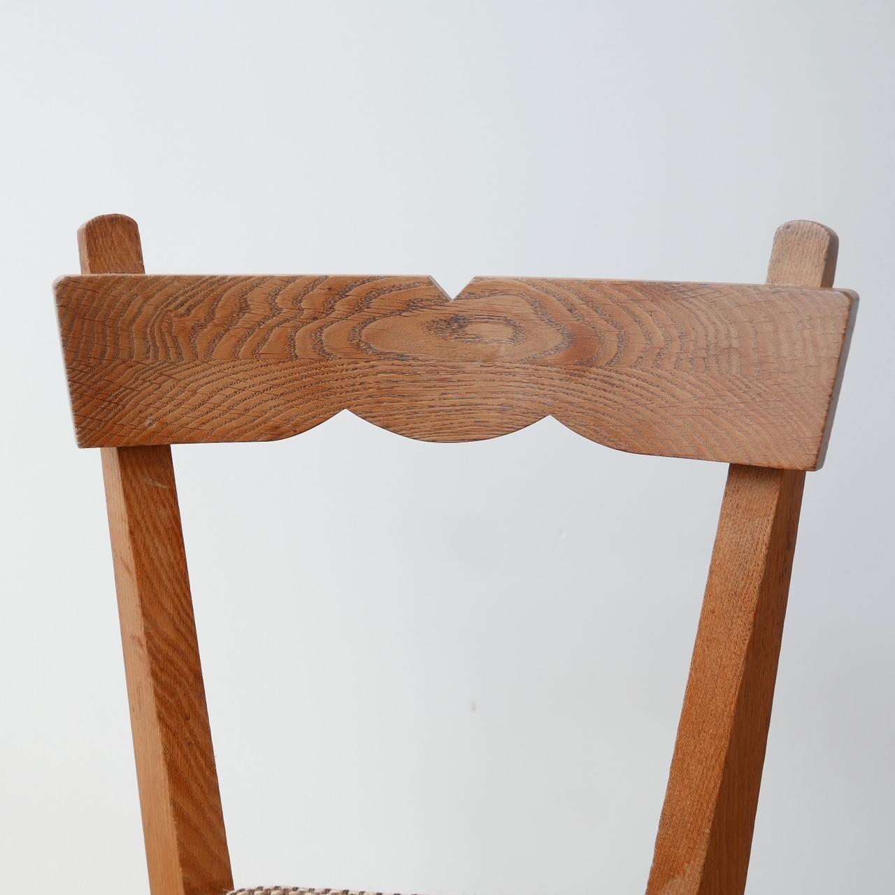Guillerme et Chambron French Midcentury Oak Dining Chairs '6' 2