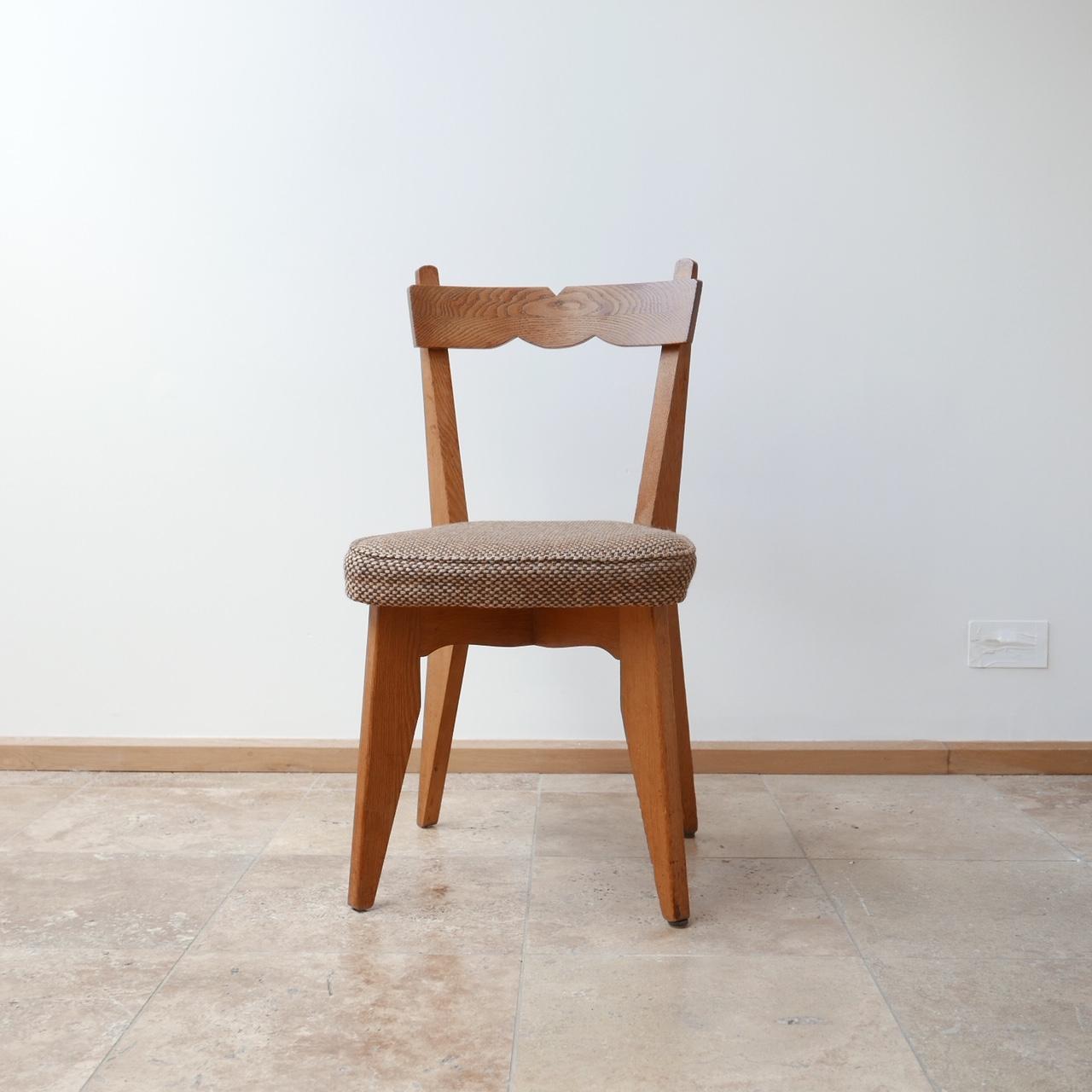 Guillerme et Chambron French Midcentury Oak Dining Chairs '6' 4