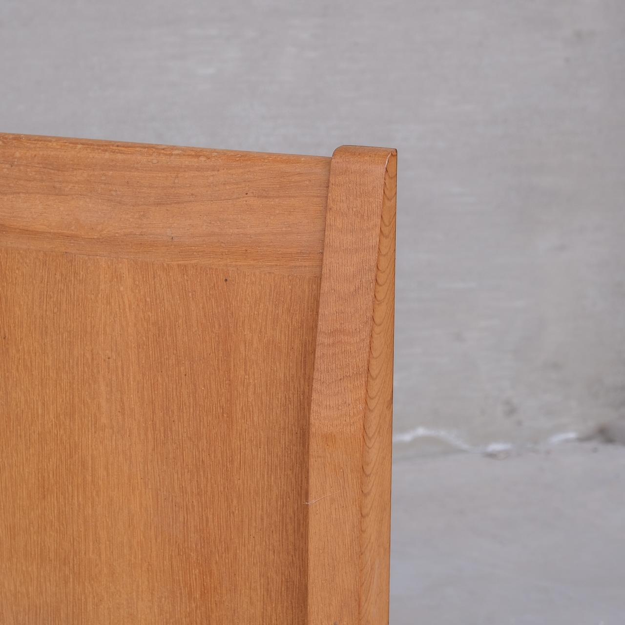 Guillerme et Chambron French Mid-Century Oak Single Bed For Sale 3