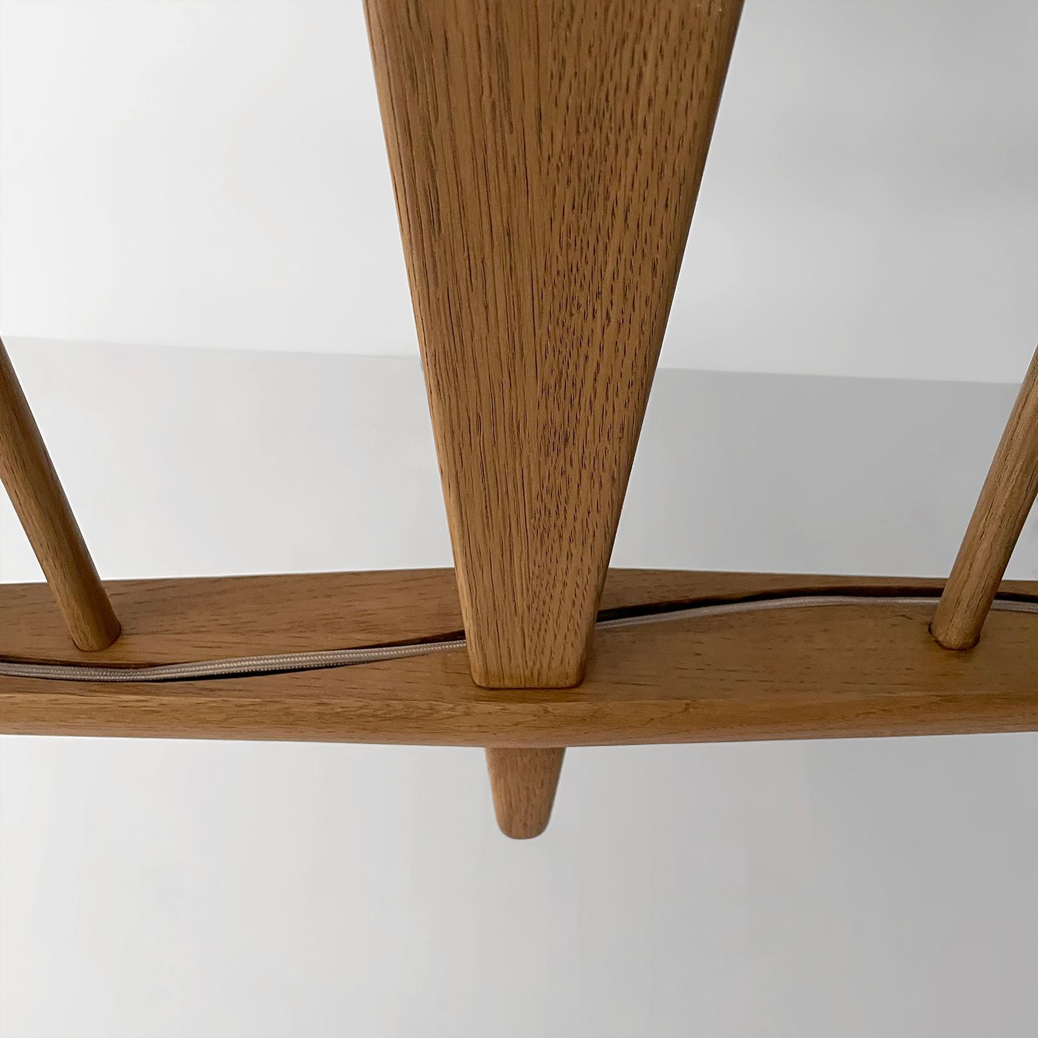 Guillerme et Chambron, lampada a sospensione doppia in Oak e ceramica in vendita 3