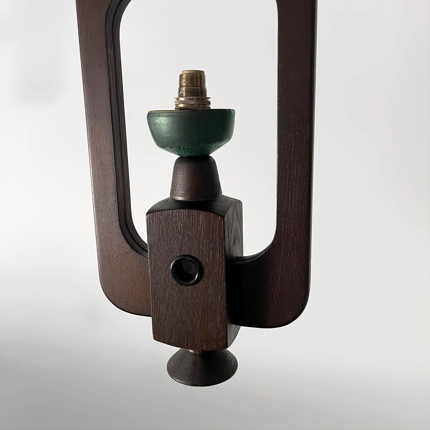 Guillerme et Chambron, lampada a sospensione in Oak francese e ceramica in vendita 4