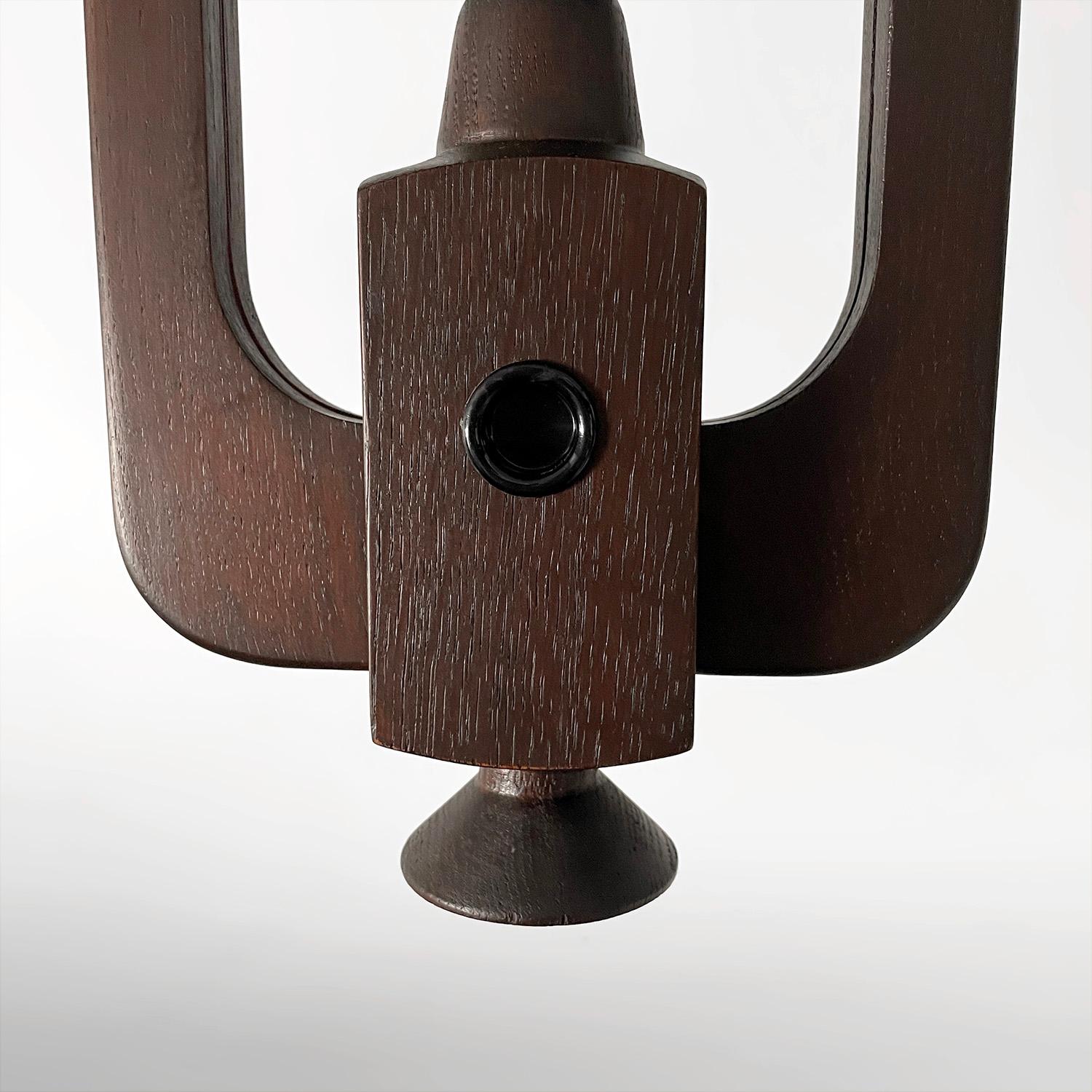 Guillerme et Chambron, lampada a sospensione in Oak francese e ceramica in vendita 5
