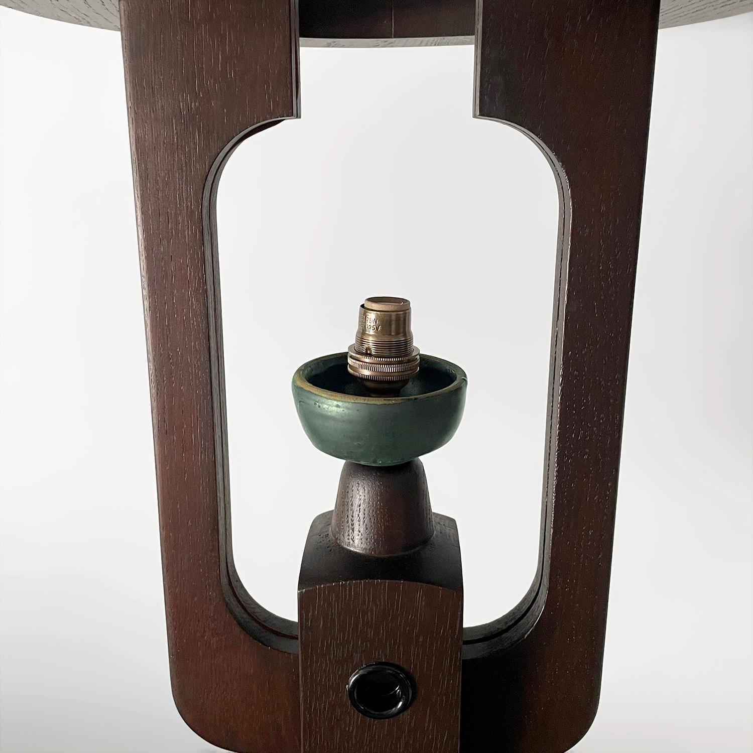 Guillerme et Chambron, lampada a sospensione in Oak francese e ceramica in vendita 6