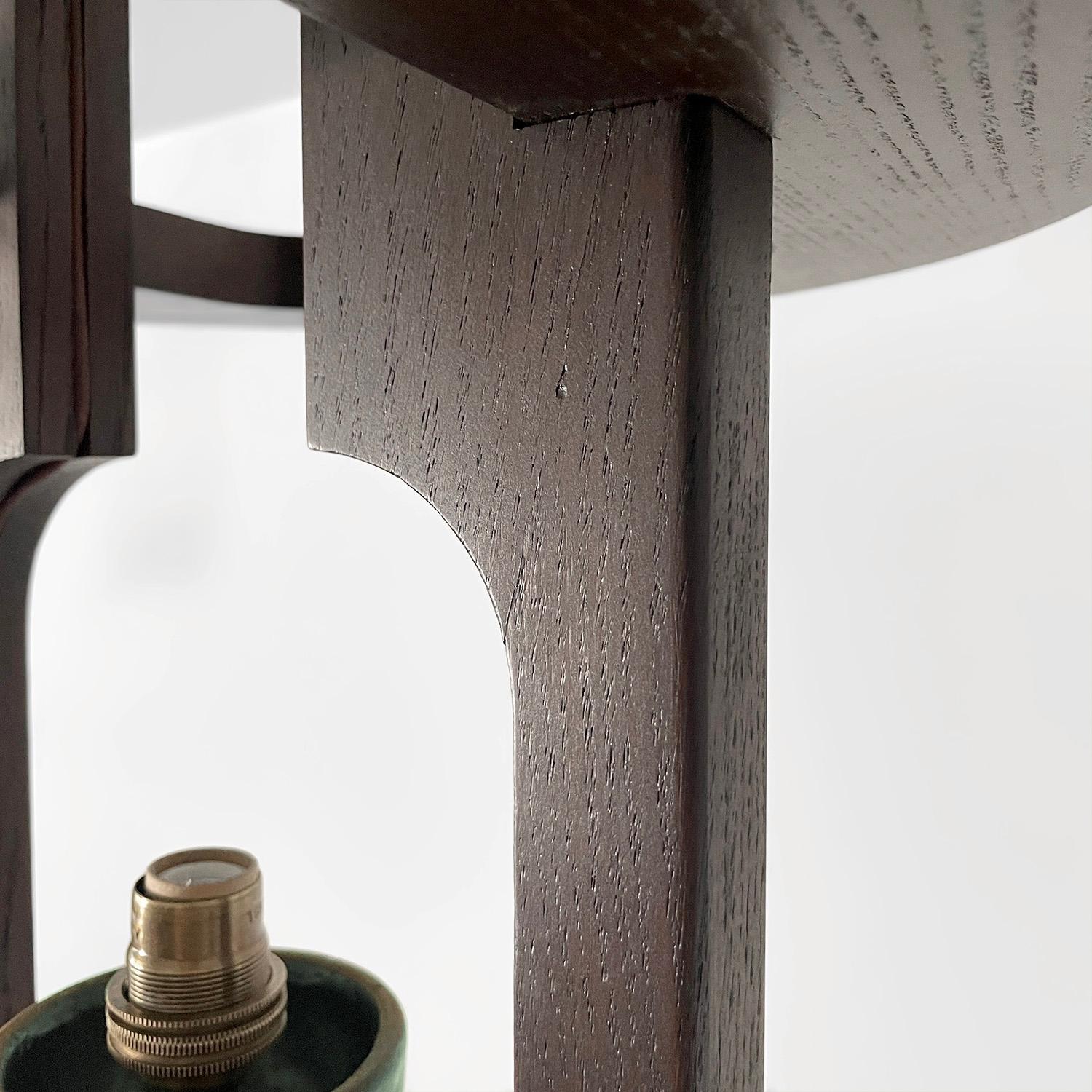 Guillerme et Chambron, lampada a sospensione in Oak francese e ceramica in vendita 9