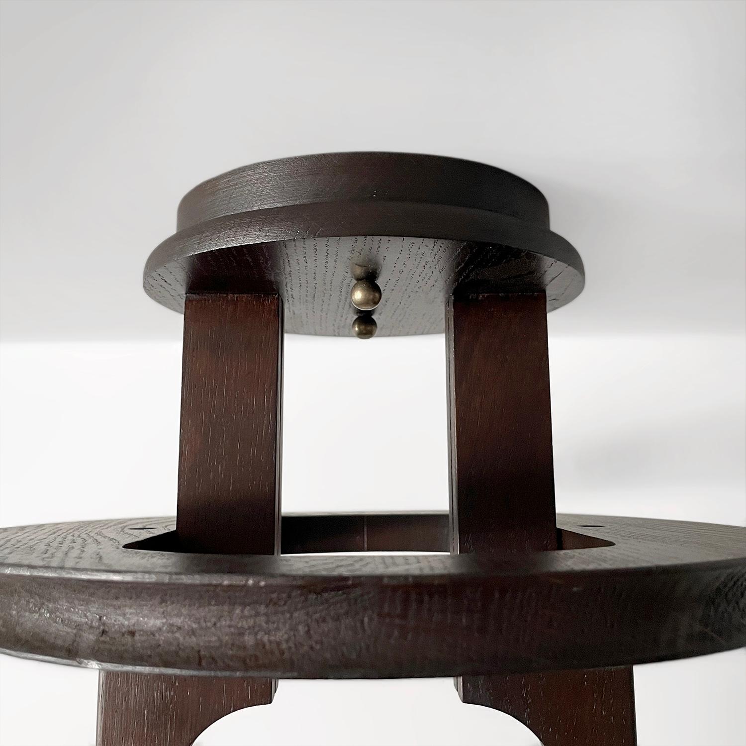 Guillerme et Chambron, lampada a sospensione in Oak francese e ceramica In condizioni buone in vendita a Los Angeles, CA