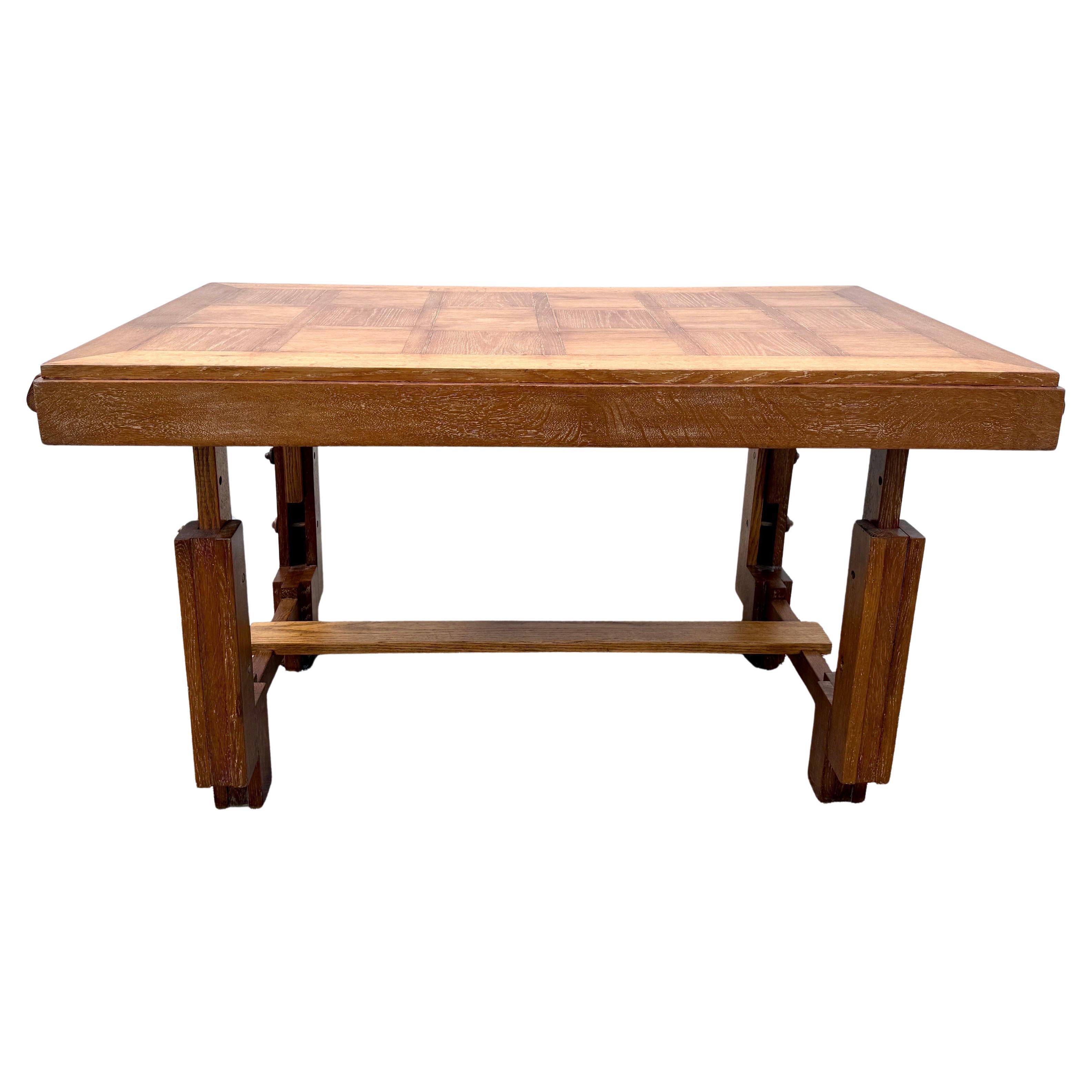 Guillerme et Chambron French Oak Desk/ Low Table