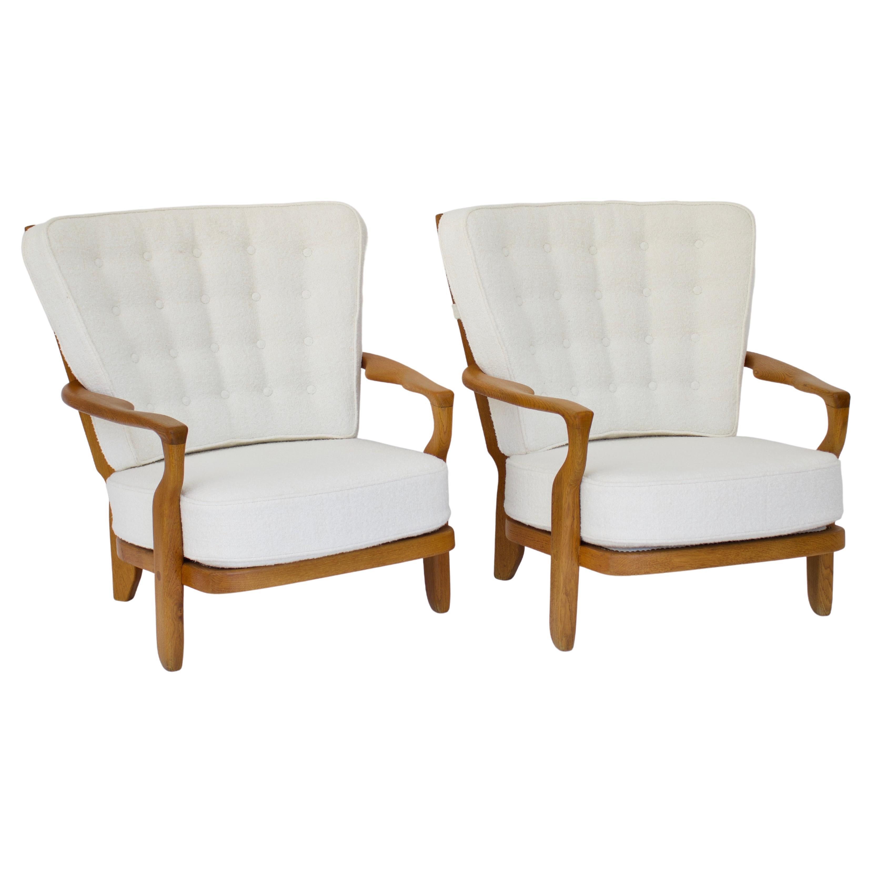 Guillerme et Chambron French Oak Juliette Lounge Chairs Votre Maison Vintage 