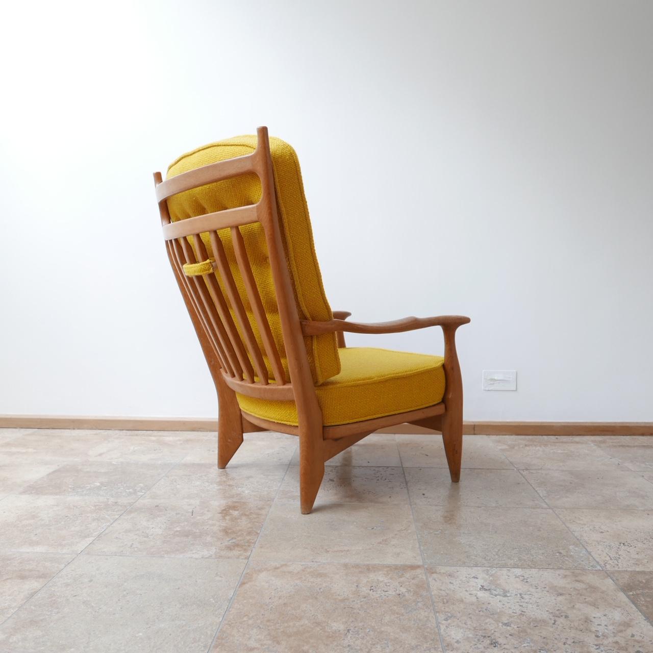 Guillerme et Chambron French Oak Midcentury Armchairs 5