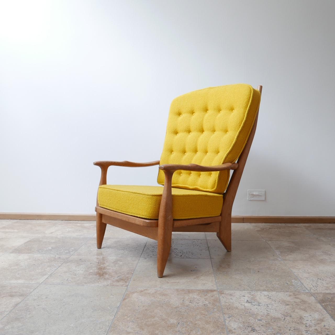 Guillerme et Chambron French Oak Midcentury Armchairs 7