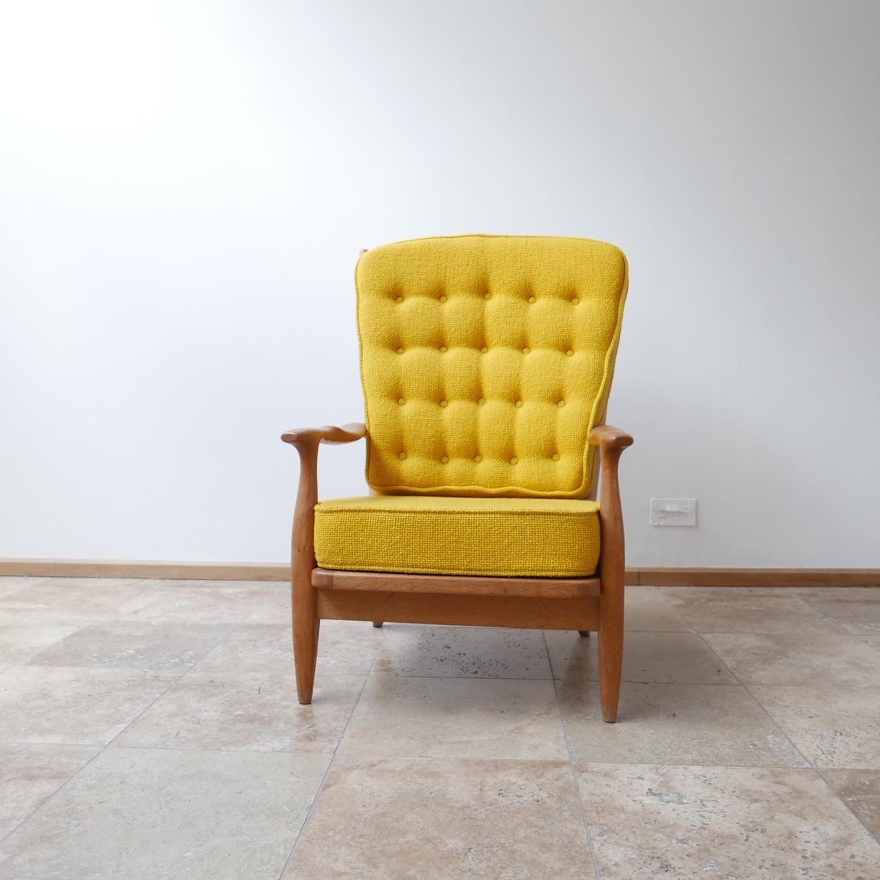 Guillerme et Chambron French Oak Midcentury Armchairs 9