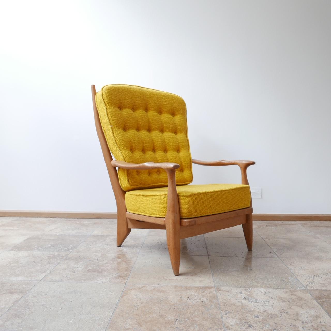 Guillerme et Chambron French Oak Midcentury Armchairs 10