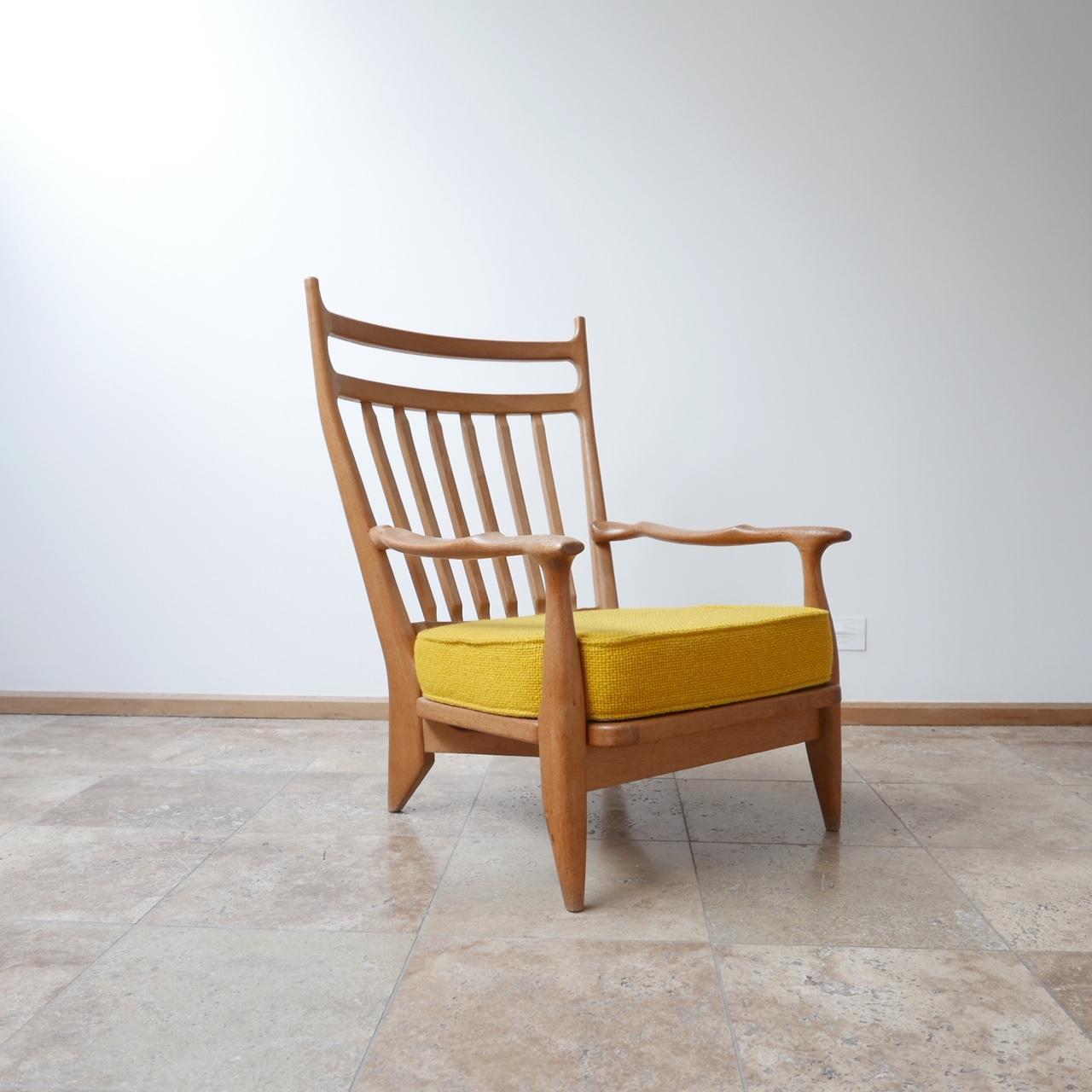 Guillerme et Chambron French Oak Midcentury Armchairs 11