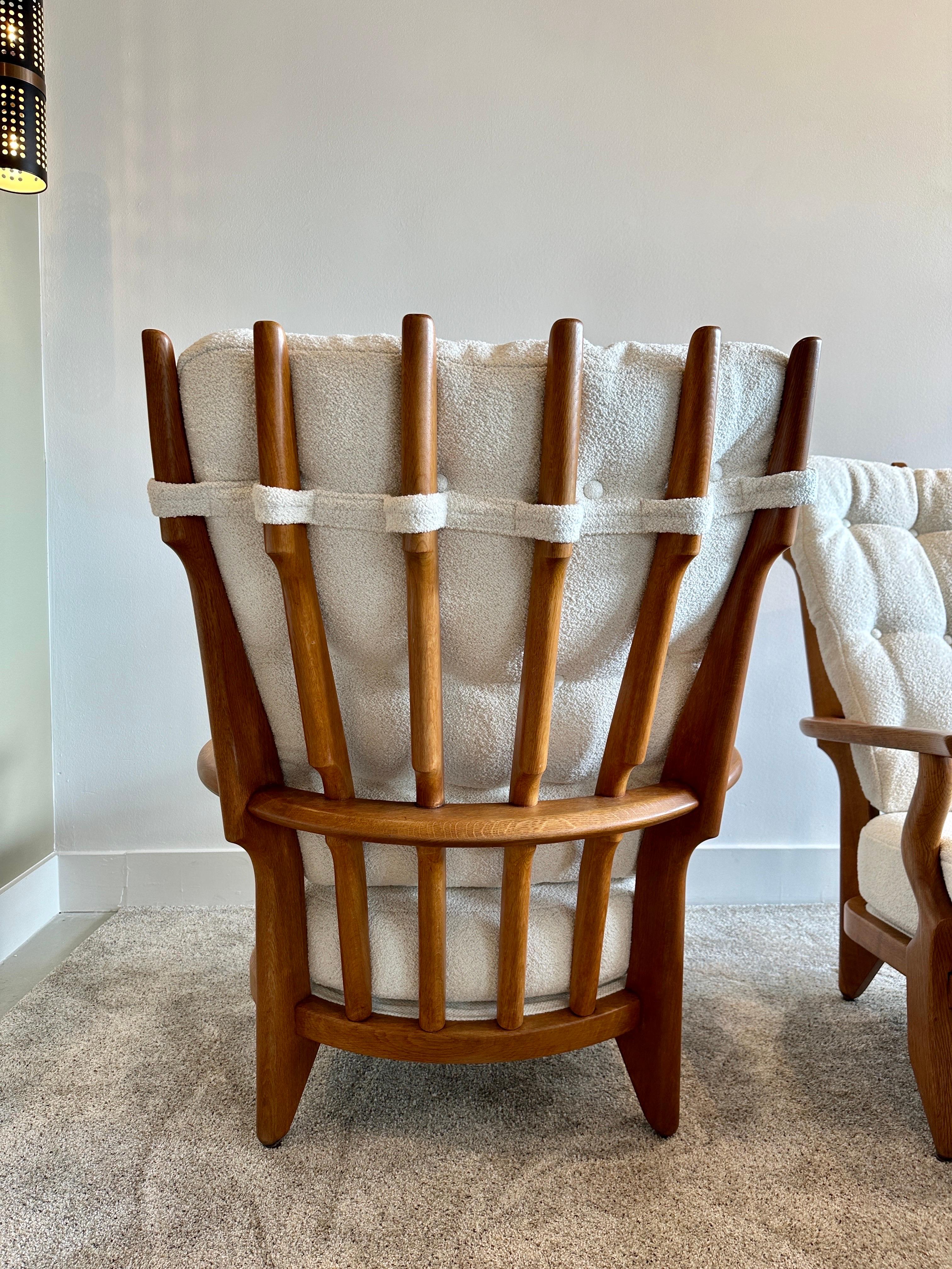 Guillerme et Chambron Grand Repos Armchairs, Pair In Good Condition In East Hampton, NY
