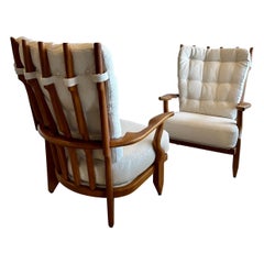 Guillerme et Chambron Grand Repos Armchairs, Pair