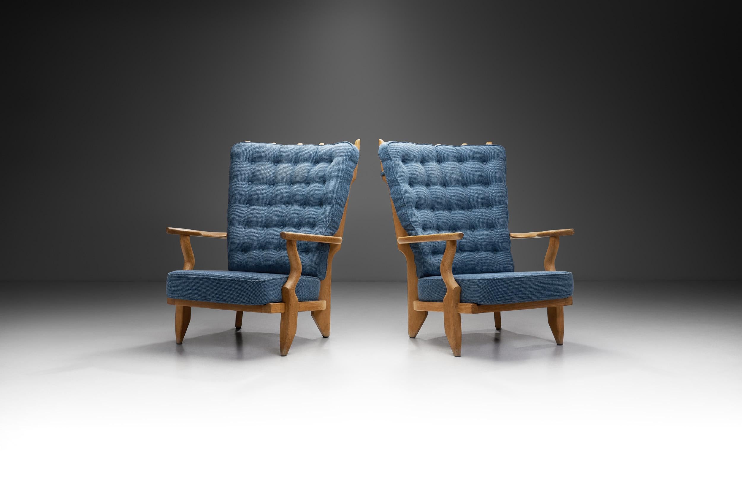 Mid-Century Modern Chaises longues Guillerme et Chambron 