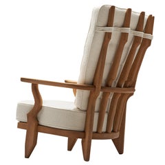 Guillerme et Chambron 'Grand Repos' Reupholstered Pierre Frey Lounge Chair