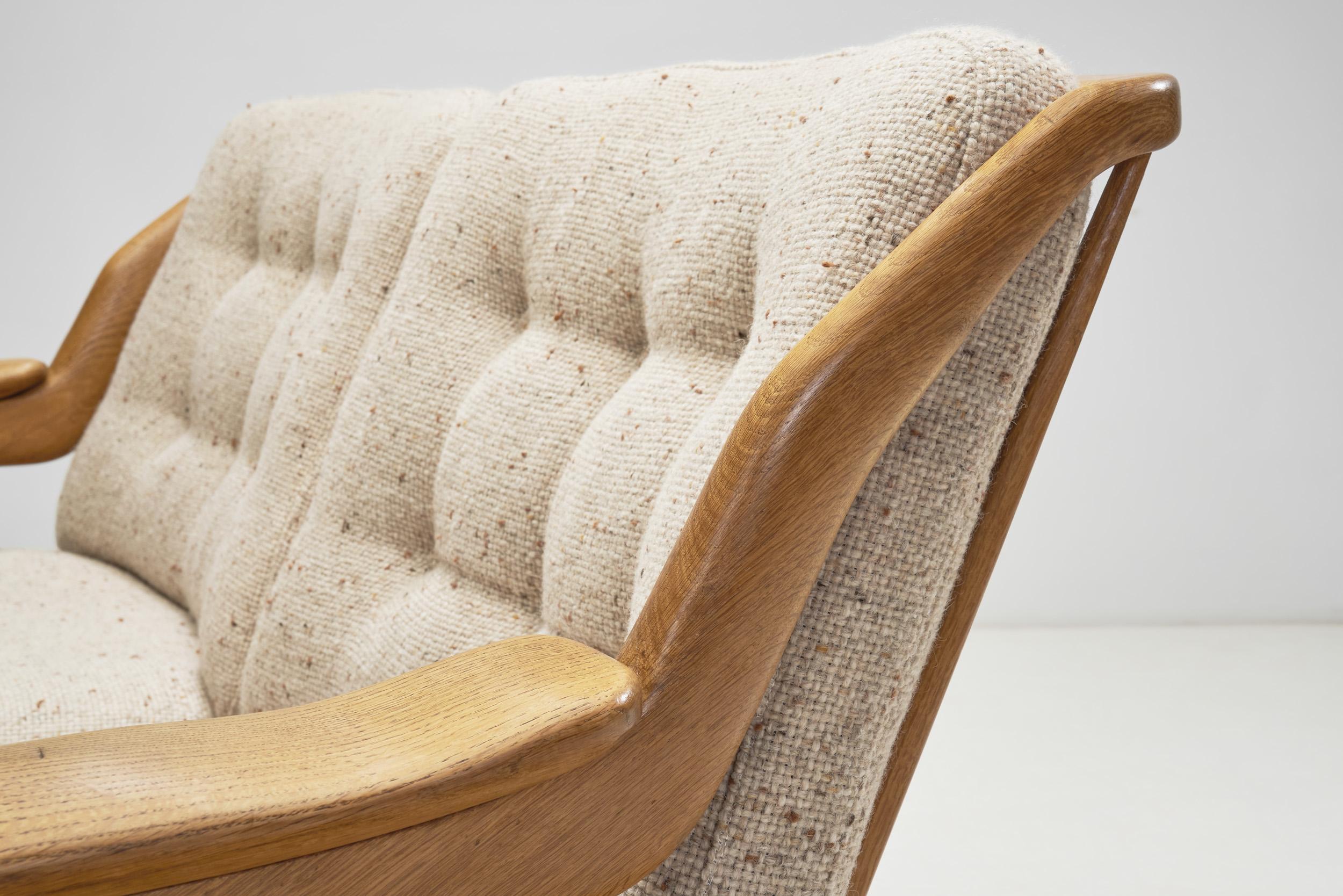 Guillerme et Chambron Grégoire Oak Settee für Votre Maison, Frankreich 1960s im Angebot 5