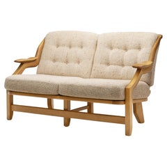 Guillerme et Chambron “Grégoire” Oak Settee for Votre Maison, France 1960s