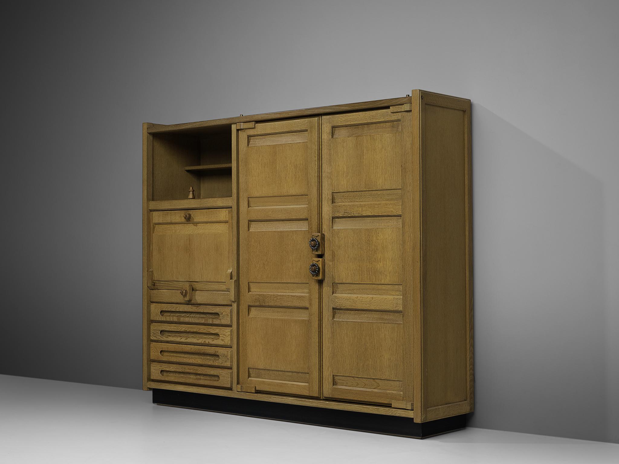 French Guillerme et Chambron Highboard in Stained Oak