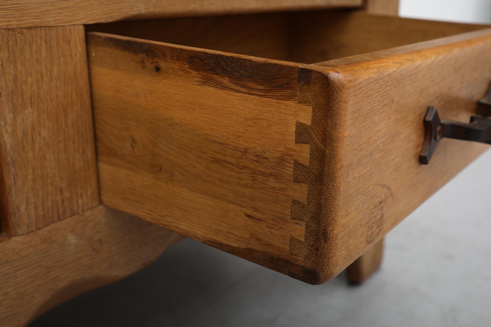 Guillerme et Chambron Inspired Brutalist Oak and Iron Sideboard 10