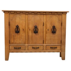 Guillerme et Chambron Inspired Brutalist Oak and Iron Sideboard