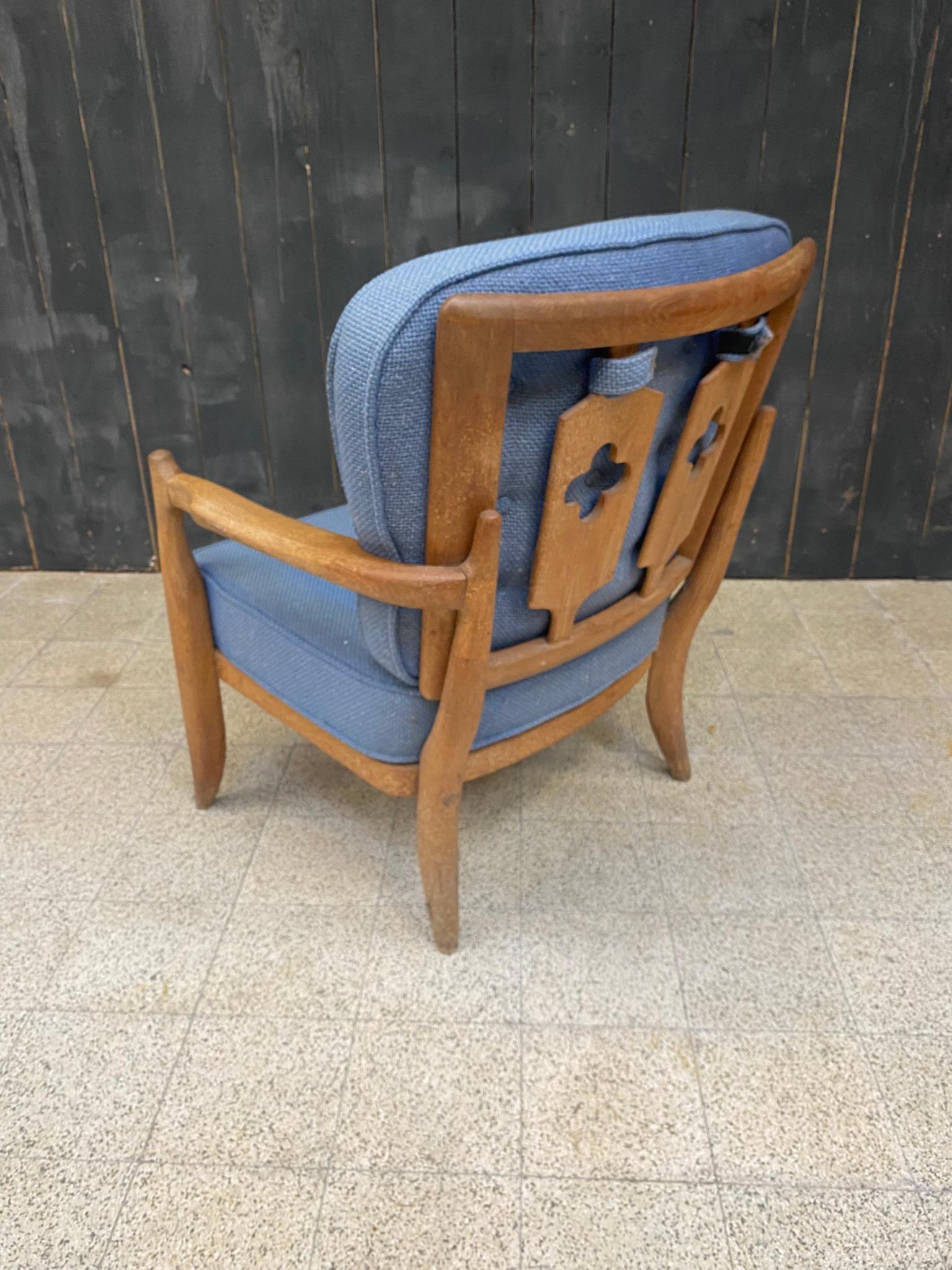 Guillerme et Chambron, Eichenholzsessel José, Edition Votre Maison im Angebot 3
