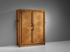 Guillerme & Chambron Large Cabinet in Oak with Ceramic Handles