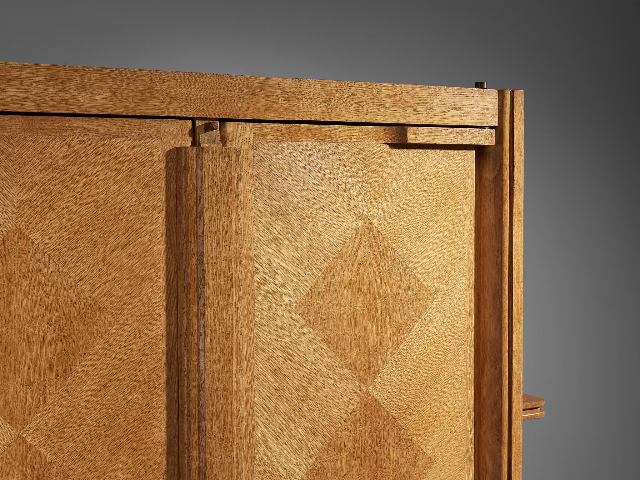 Guillerme & Chambron Large Cabinet in Oak with Ceramic Handles  1