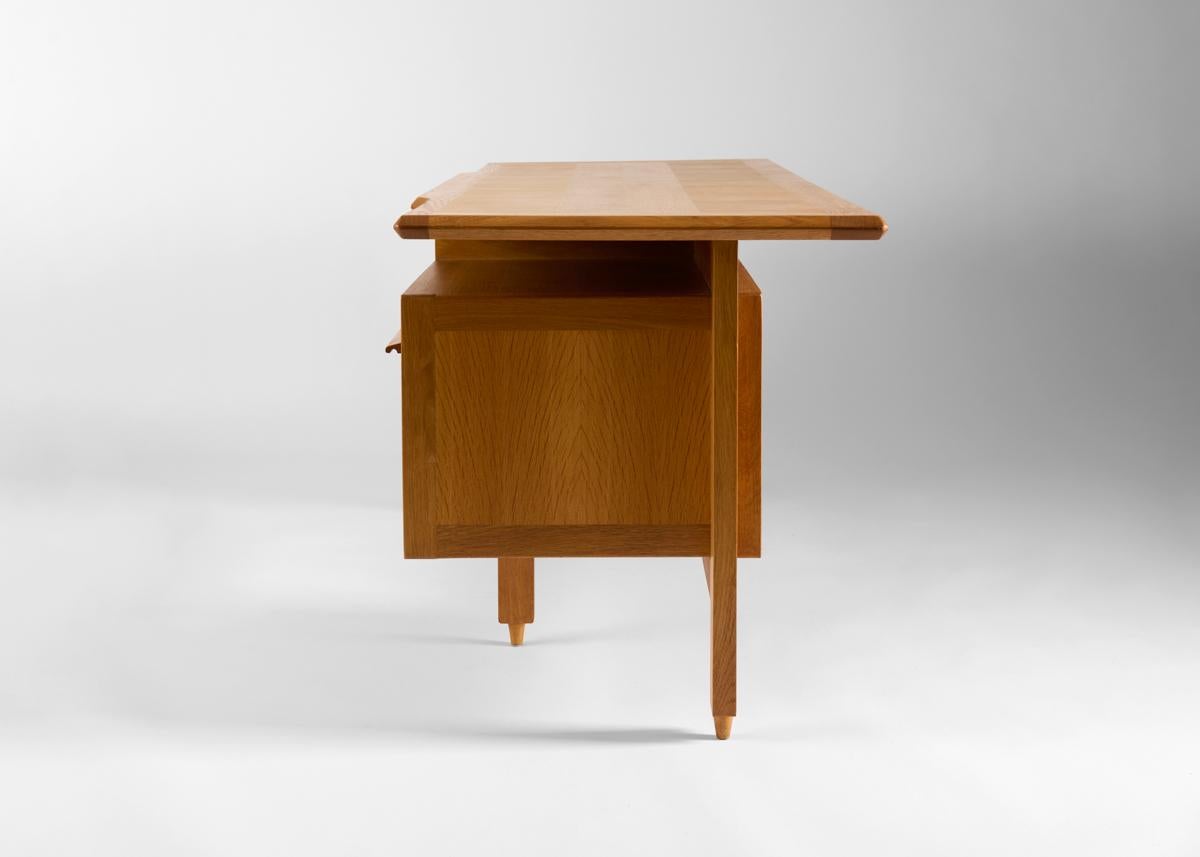 20th Century Guillerme et Chambron, Large Desk with Drawers, France, Mid-Century