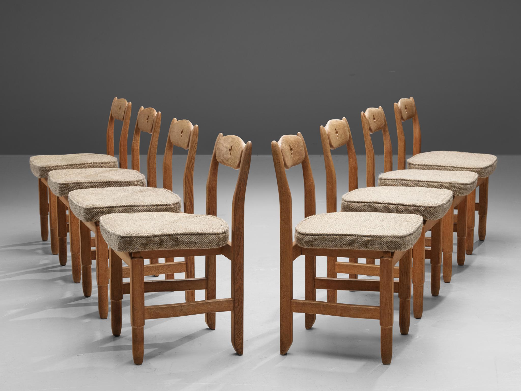 Mid-20th Century Guillerme et Chambron 'Lorraine' Chairs in Oak