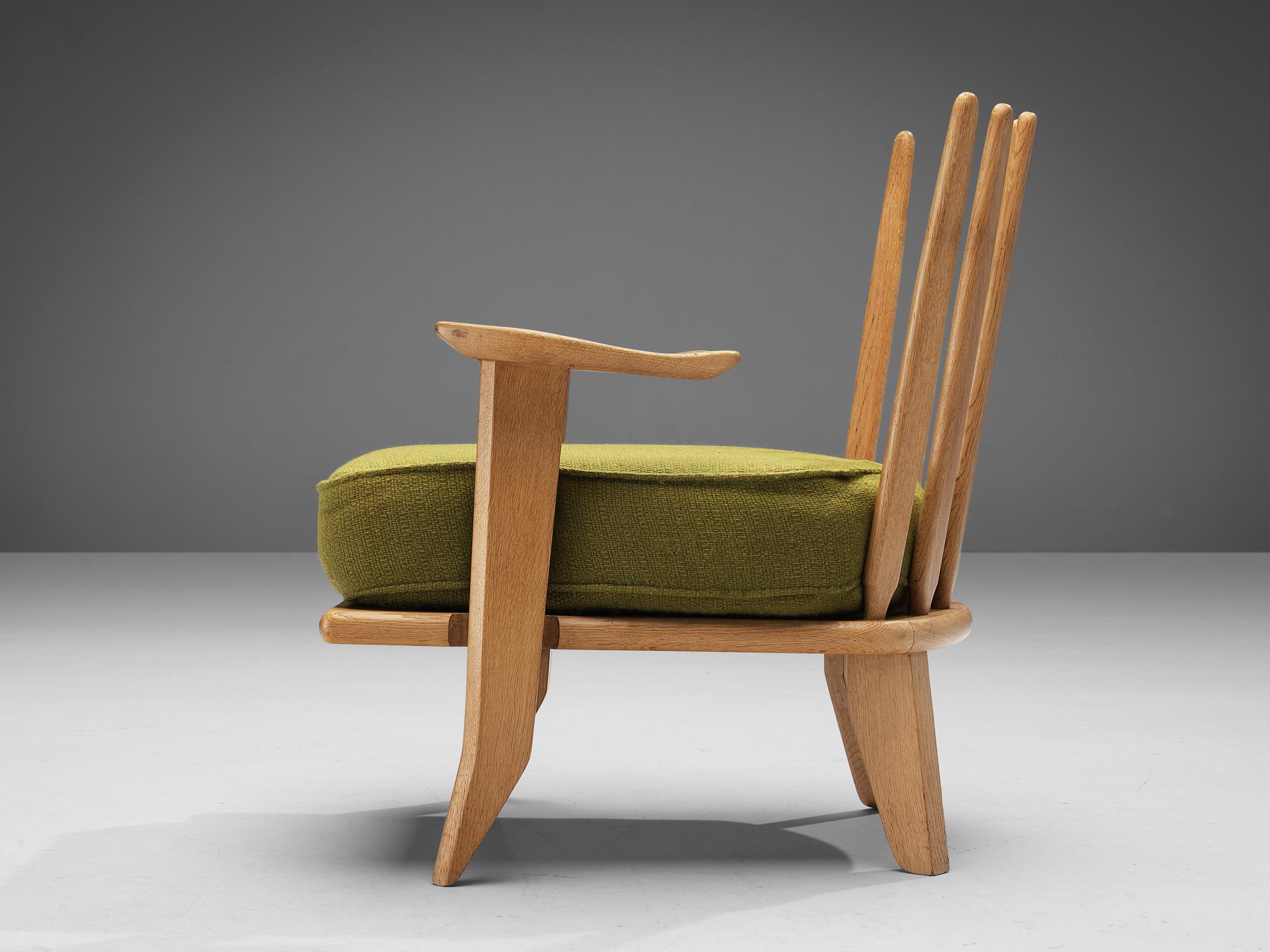 Guillerme & Chambron Lounge Chair in Oak In Good Condition In Waalwijk, NL