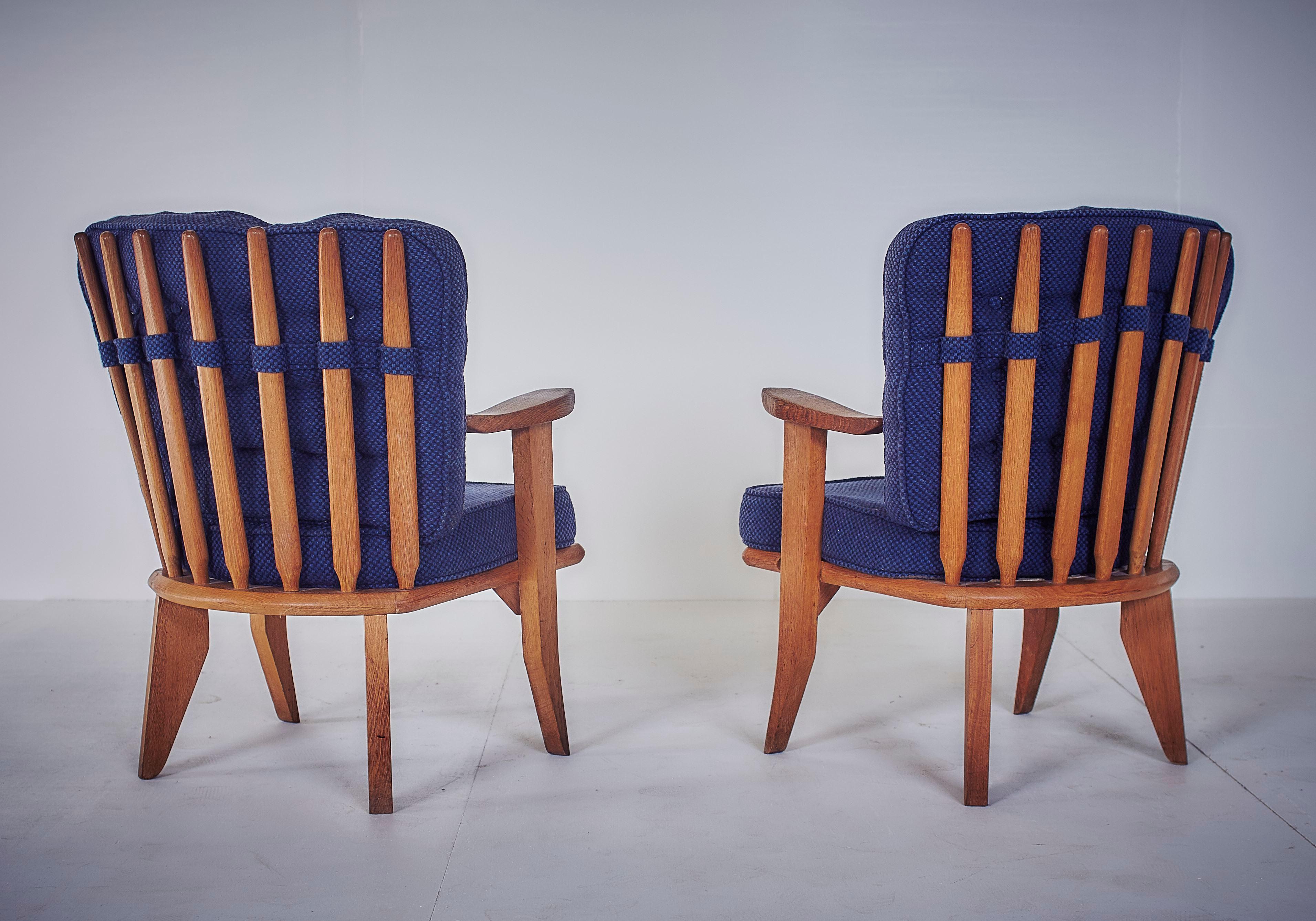 Mid-Century Modern Guillerme et Chambron, Lounge Chairs, 1960s, Edited by Votre Maison