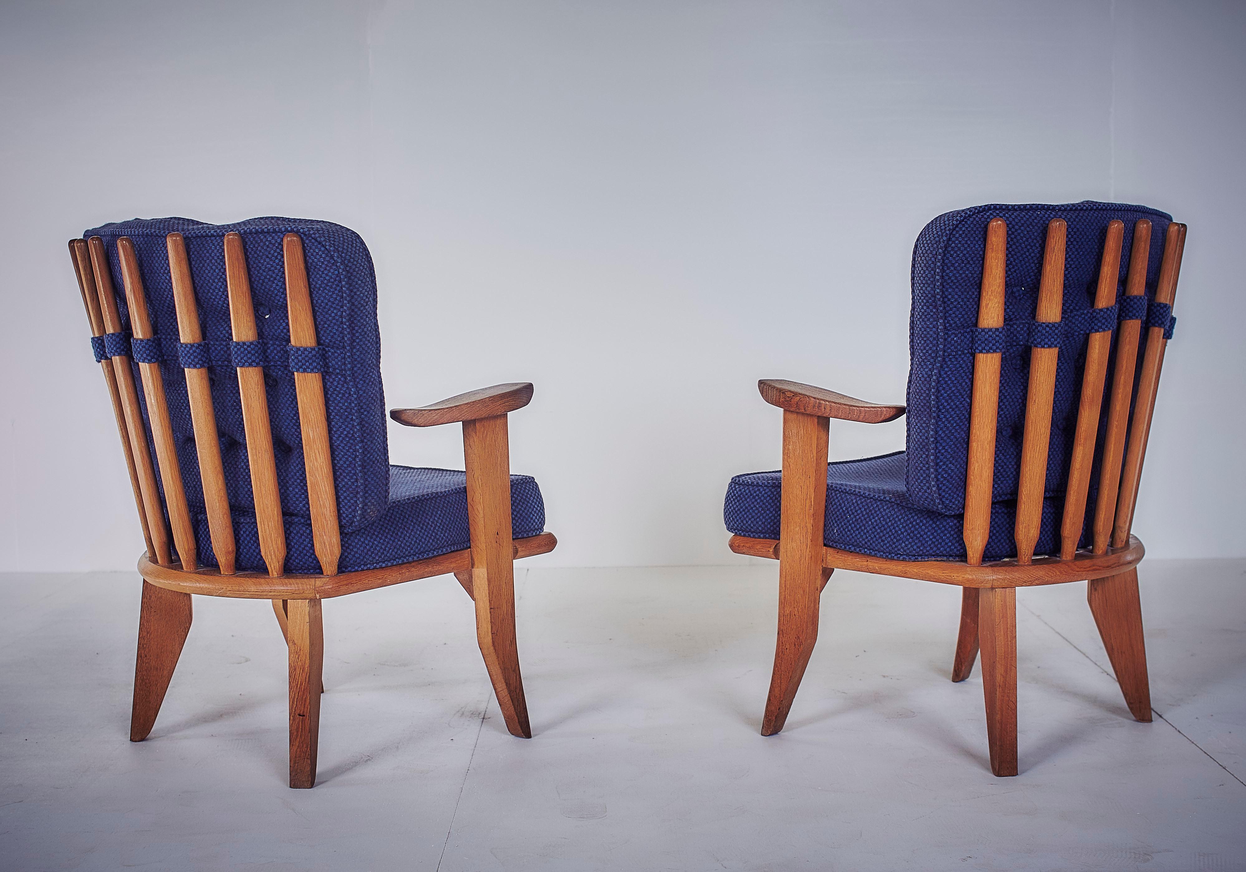 Guillerme et Chambron, Lounge Chairs, 1960s, Edited by Votre Maison In Good Condition In Milan, IT