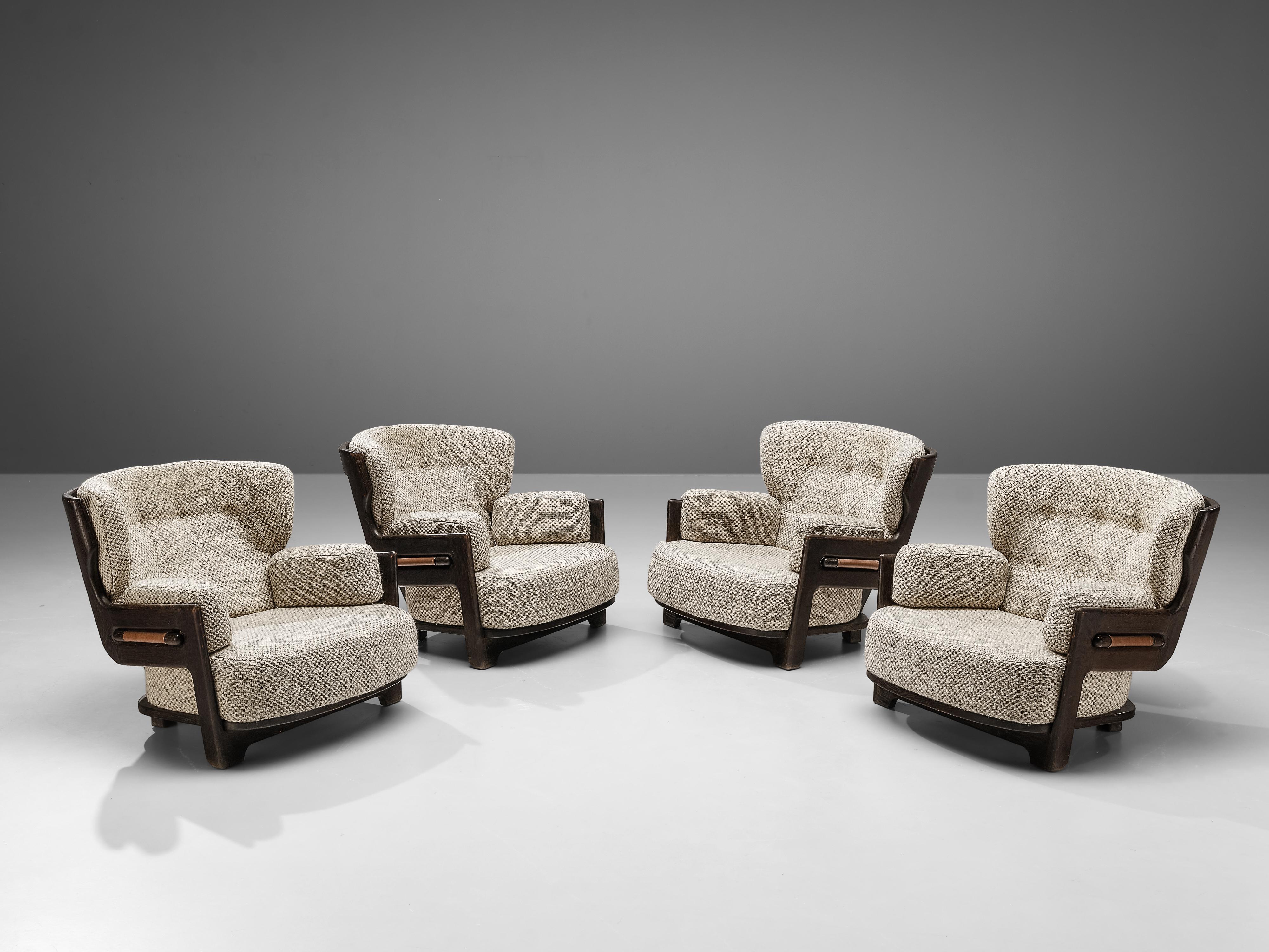 Mid-20th Century Guillerme et Chambron Lounge Chairs Model 'Denis'