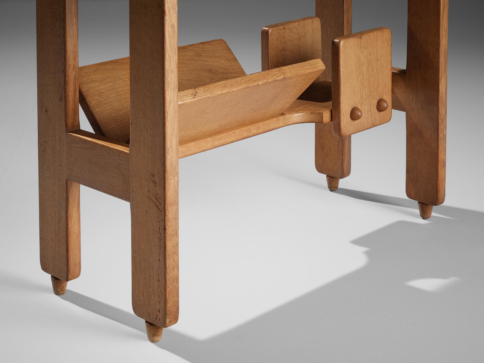 Guillerme et Chambron Magazine Rack in Oak with Ceramic 1