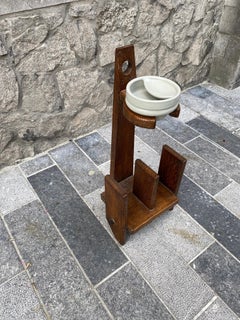 Guillerme et Chambron Magazine Rack with Ceramic Ashtray