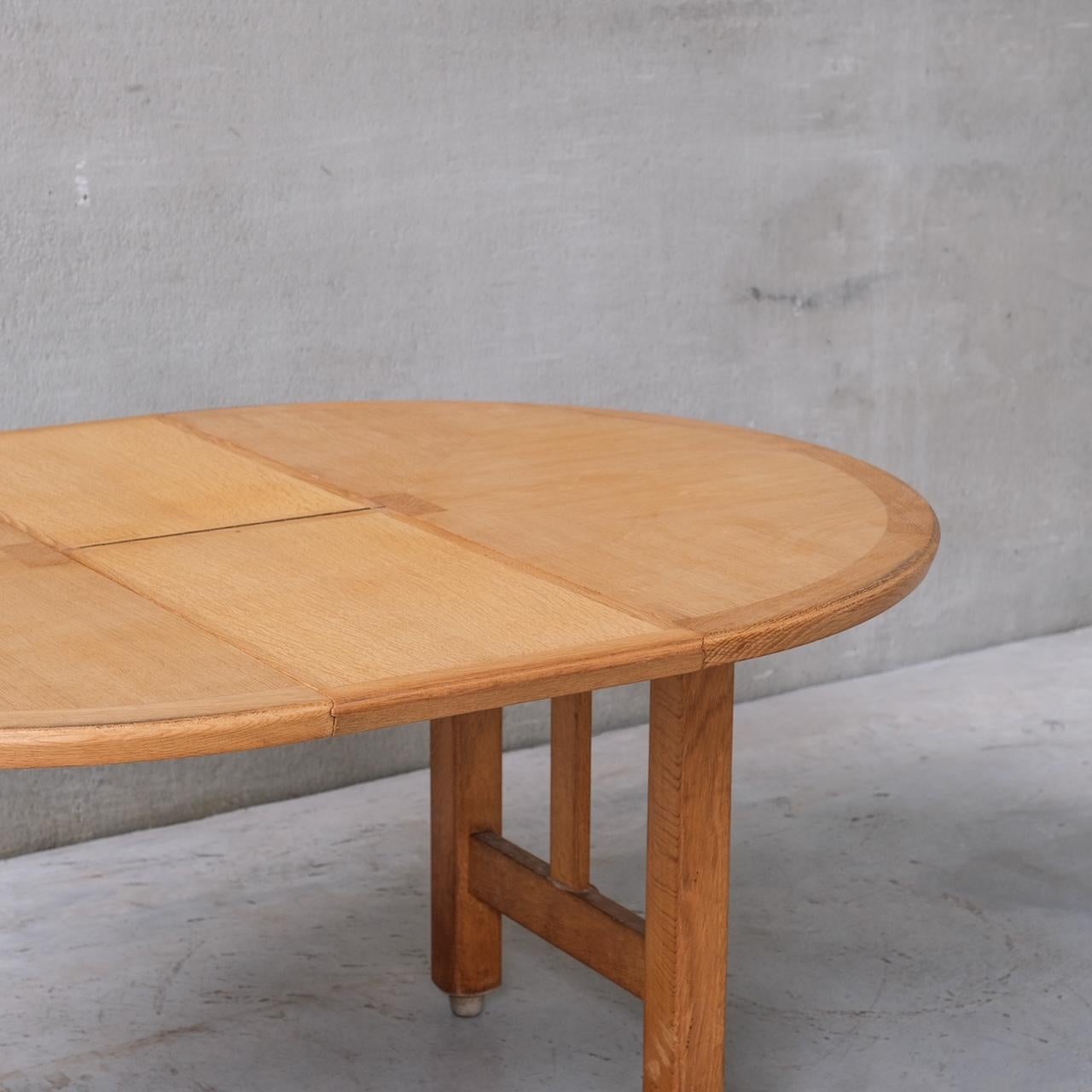 Guillerme et Chambron Mid-Century French Oak Dining Table For Sale 7