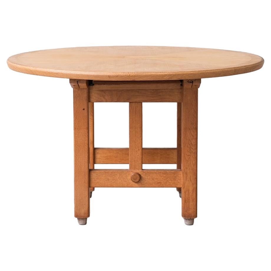 Guillerme et Chambron Mid-Century French Oak Dining Table For Sale