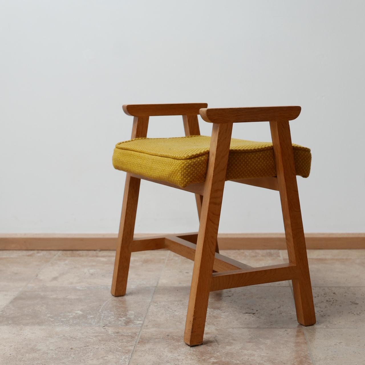 Mid-20th Century Guillerme et Chambron Midcentury French Oak Stool