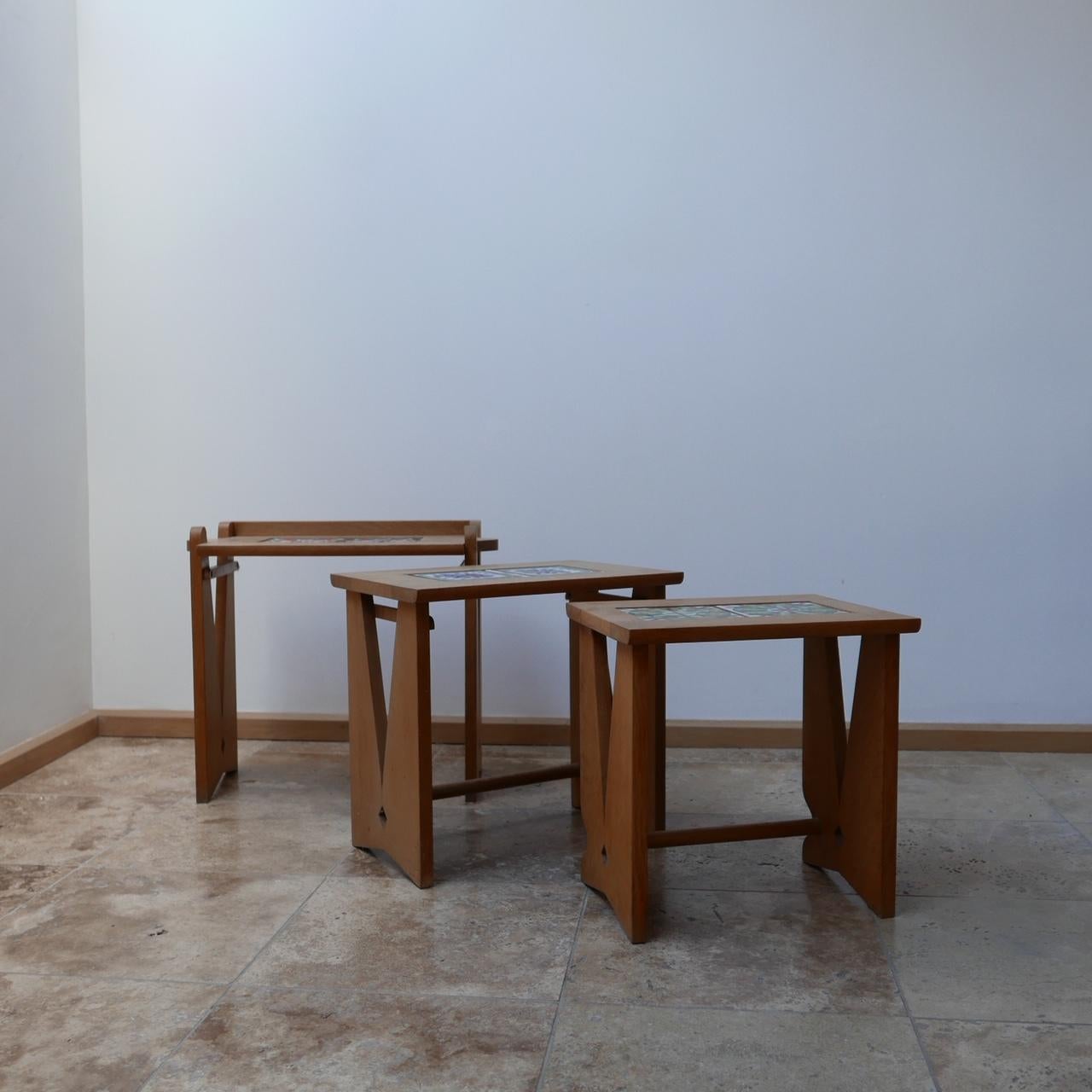 French Guillerme et Chambron Midcentury Nesting Tables