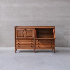 Guillerme et Chambron Mid-century Oak Cabinet Sideboard